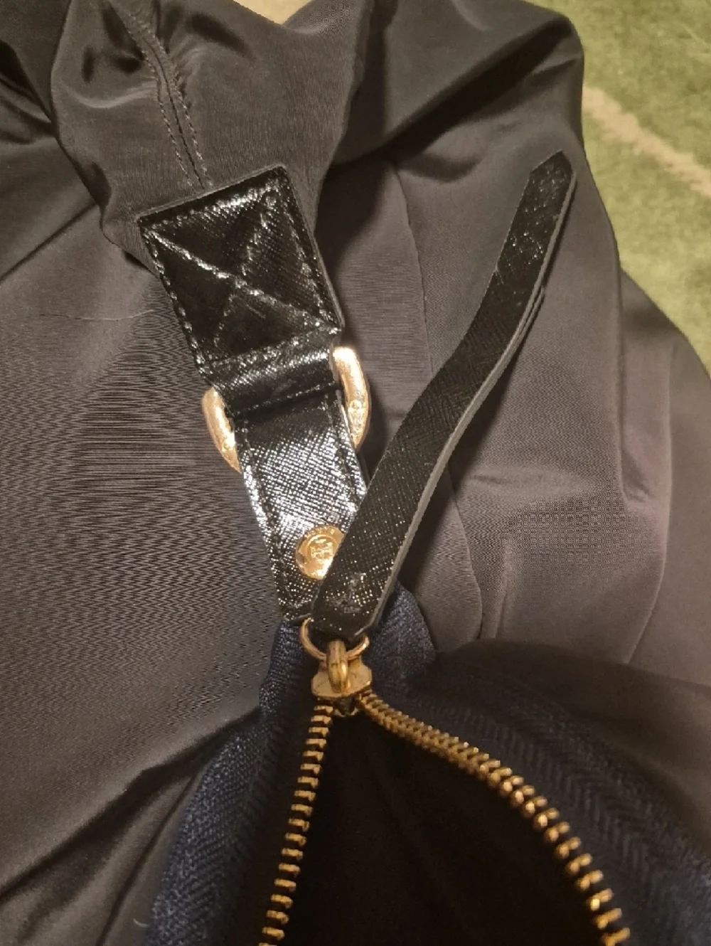 Tory Burch Black Duffel with Navy Trim
